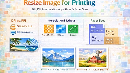 Resize Image for Printing: DPI, PPI, Interpolation Algorithms & Paper Sizes