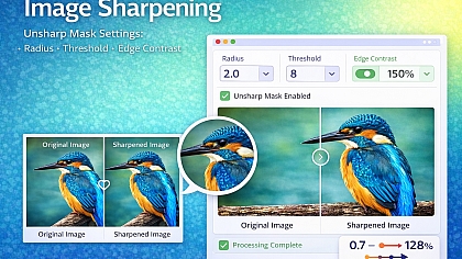Image Sharpening: Unsharp Mask, Radius, Threshold & Edge Contrast