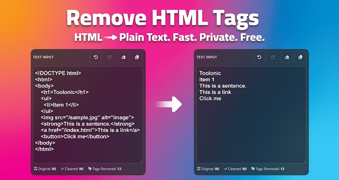 Remove HTML Tags | Free Online HTML Stripper Tool