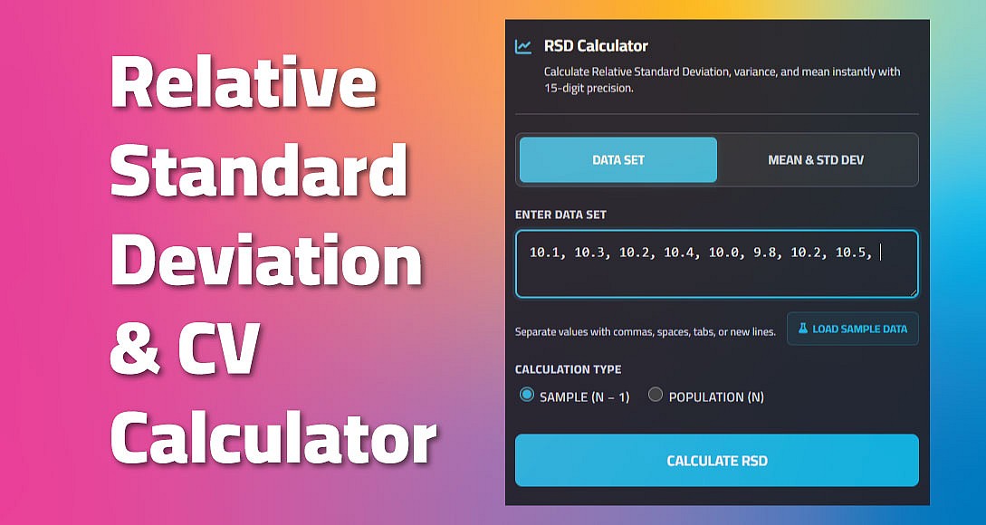 RSD Calculator - Relative Standard Deviation & CV Calculator RSD Calculator - Relative Standard Deviation & CV Calculator