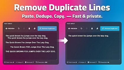 Remove Duplicate Lines - Free Online Text Deduplication Tool