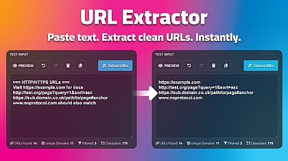 URL Extractor – Extract Links & Domains from Text
