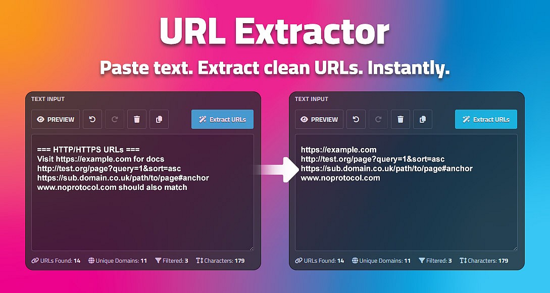 URL Extractor – Extract Links & Domains from Text